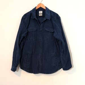 GAP Navy Dark Blue Heavy Corduroy Button-Up Shirt Shacket Sz XL